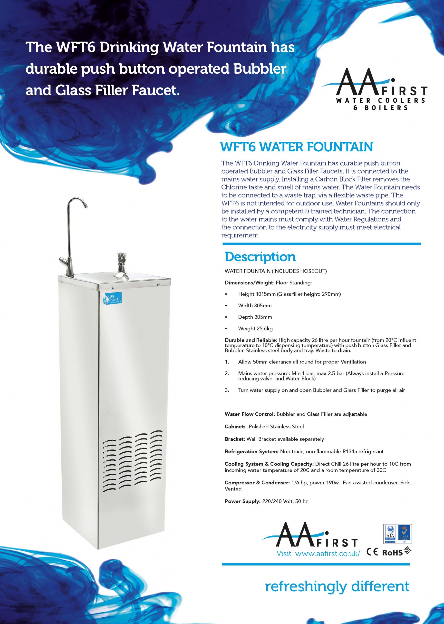 WFP9 Indoor Floorstanding Water Fountain brochure